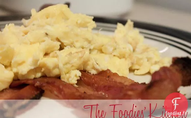 Bacon Confit à l'Érable (et Œufs Brouillés)