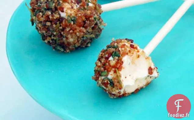 Pops De Fromage De Chèvre Aux Herbes, Pacanes Et Bacon