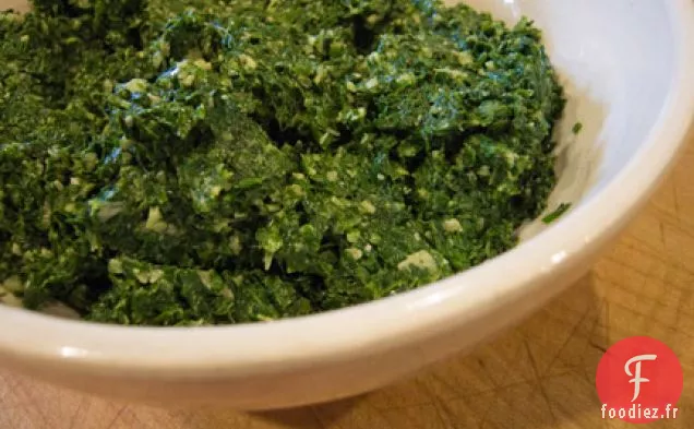 Pesto de Roquette aux Épinards