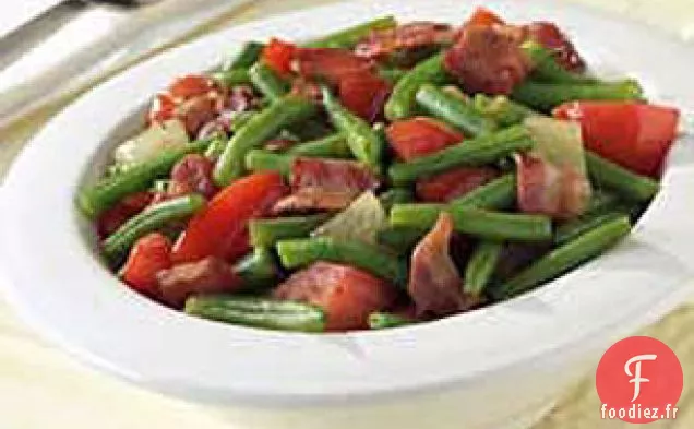Poêle Haricots Verts, Tomates et Bacon