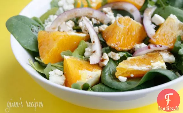 Salade D'Orange, Oignon Rouge, Gorgonzola Et Roquette