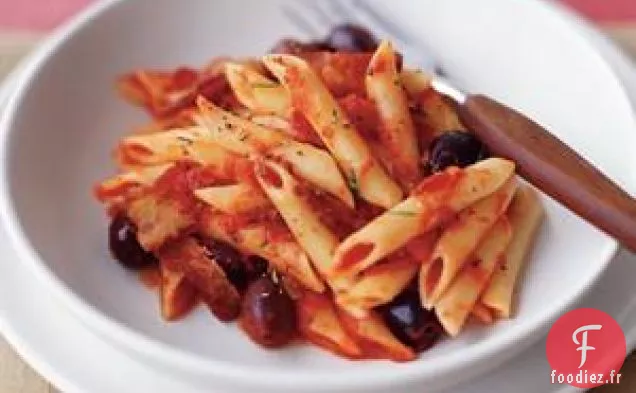 Penne Au Lard Et Olives Noires