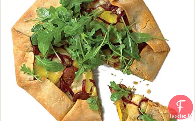 Galette de Chorizo, Poivron Rouge et Pommes de Terre à la Roquette