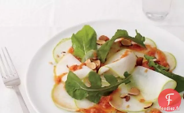 Salade De Chou-Rave Rasé Et Roquette À L'Ail Épais Et Au Piment