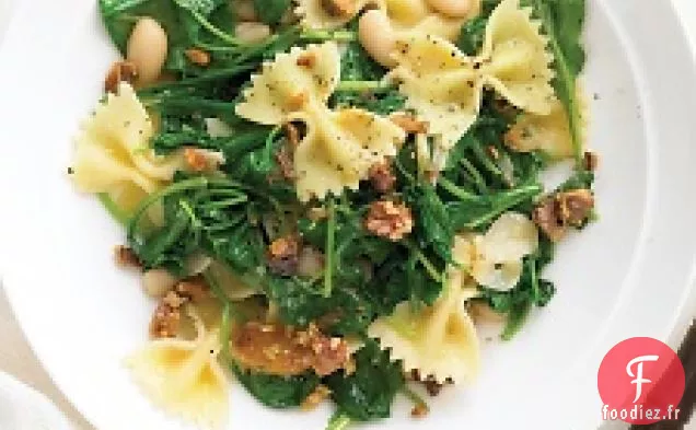 Pâtes À La Roquette, Haricots Blancs Et Noix