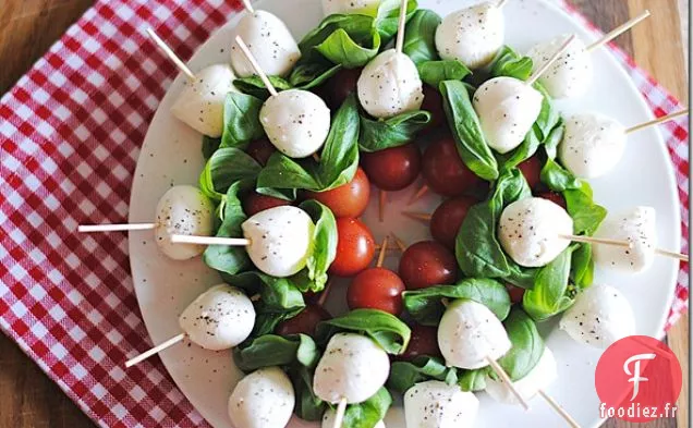 Brochettes de Caprese Balsamique