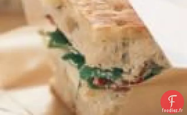 Focaccia Au Havarti, Roquette Et Tartinade D'Aubergines