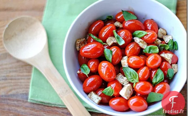 Salade de Tomates Balsamiques Confites et Mozzarella
