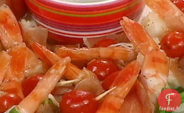 Crevettes Géantes Enveloppées De Roquette Et De Prosciutto