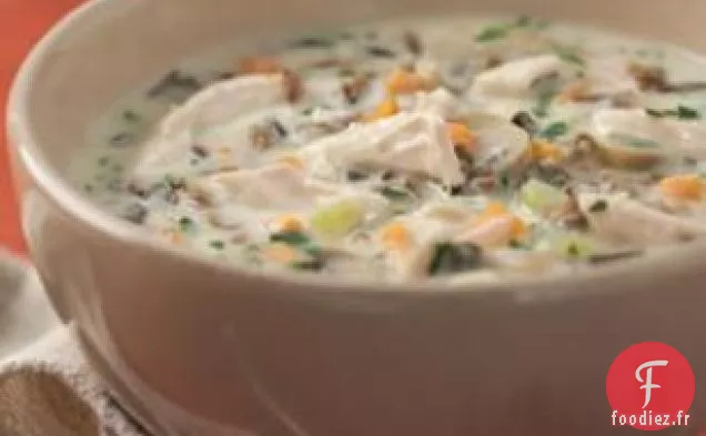 Soupe À La Crème De Dinde Et Au Riz Sauvage