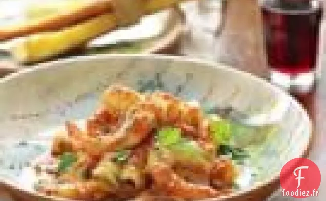 Pâtes Siciliennes Aux Crevettes Et À La Crème D'Amande