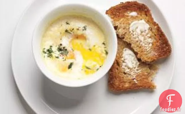 Recette D'Œufs Au Four À La Crème Et Aux Herbes