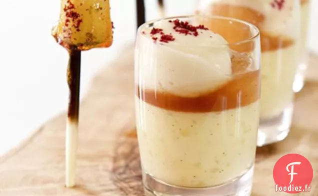 Poires De Tamarin Avec Tapioca À La Crème Et Sucettes De Poire Au Caramel