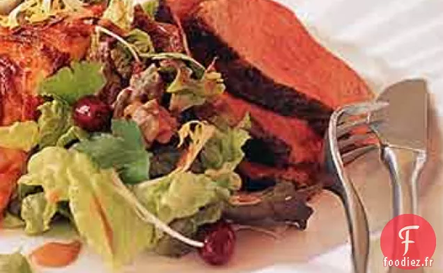 Steaks Grillés de Porterhouse avec Salade Verte Mélangée