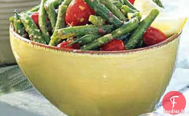 Salade de Haricots Verts et Tomates Raisins avec Vinaigrette Kalamata
