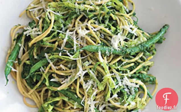 Pâtes Multi-Grains avec Salsa Verte Sicilienne, Chou et Haricots Verts