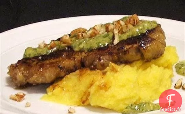 Surlonge Grillée Avec Purée et Salsa Verde