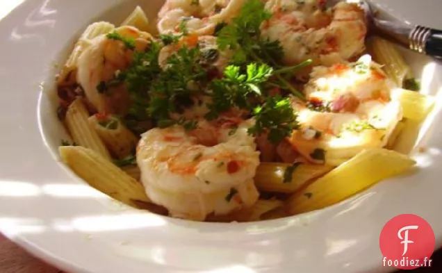 Spaghetti Aglio Olio Aux Crevettes Épicées