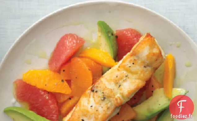 Bar Rôti à la Poêle aux Agrumes et à l'Huile d'Avocat