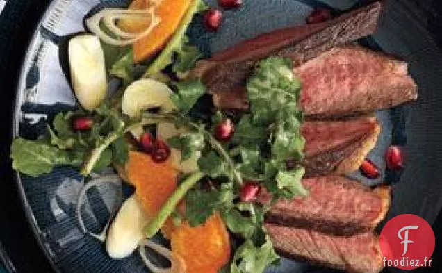 Steak À La Roquette Et Salade D'Orange