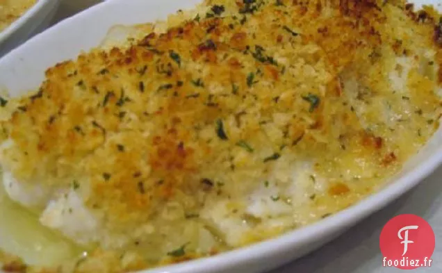 Scrod Au Four Avec Des Miettes De Panko Aux Herbes Au Citron