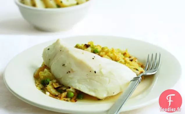 Morue Pochée au Chou et aux Pois