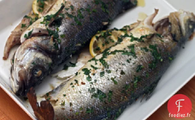 Branzino Entier Rôti À la Poêle