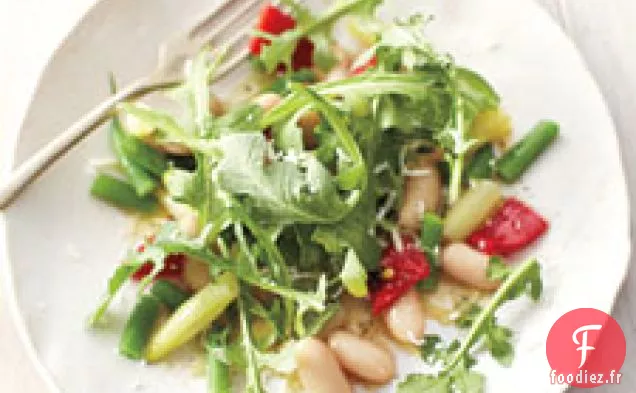 Salade De Trois Haricots Avec Roquette Et Poivron