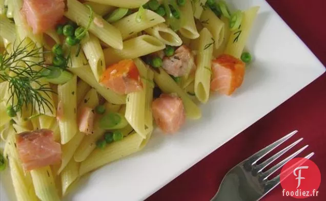 Penne au Saumon Fumé et Petits Pois