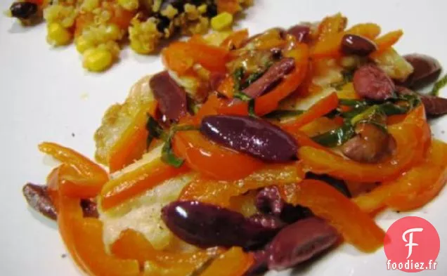 Filet de Poisson Au Beurre d'Ail et Olives Noires