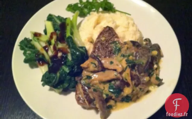 Thon Poêlé avec Sauce à la Crème Shiitake au Gingembre