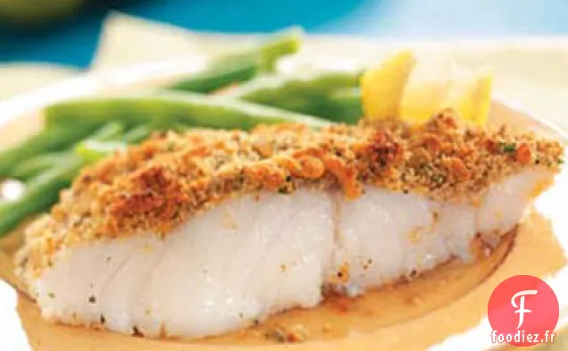 Poisson Cuit Au Four Garni de Miettes