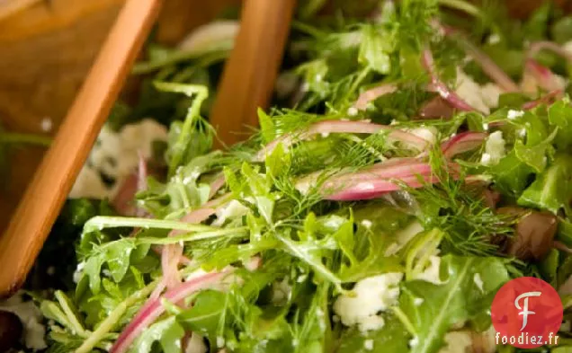Salade de Roquette aux Olives, Feta et Aneth