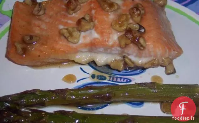 Saumon Glacé Au Miel Aux Asperges