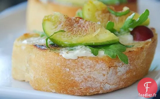 Bruschetta Aux Figues Fraîches, Roquette Et Mascarpone