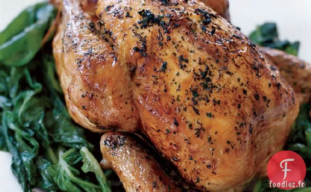 Poulet Entier Grillé avec Roquette Flétrie