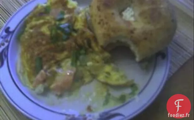 Oeufs et Oignons d'Ari et Saumon et Fromage à la Crème