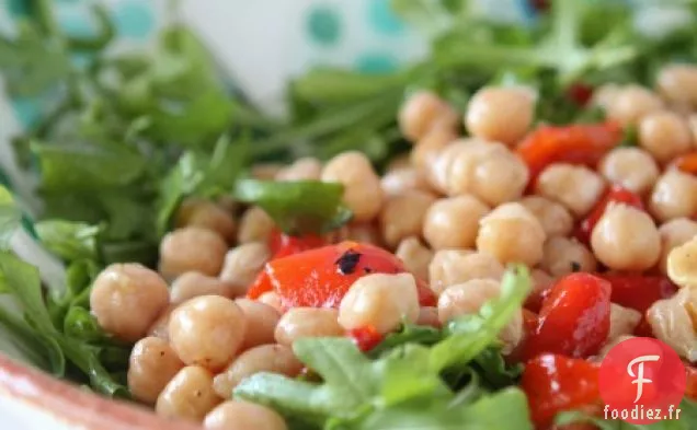 Vinaigrette Au Citron Salade De Roquette Aux Pois Chiches Et Poivrons