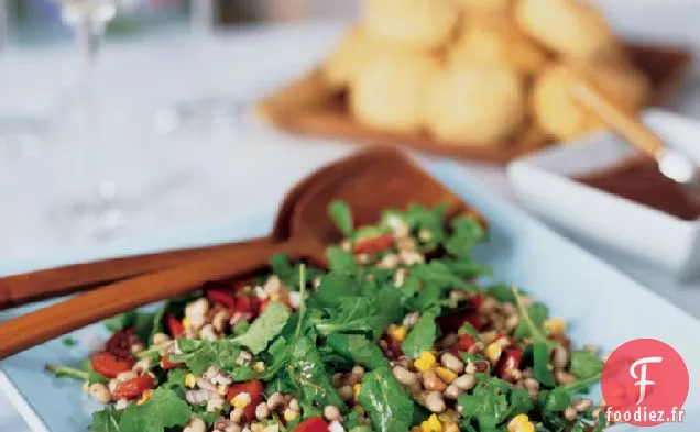 Salade de Pois et Roquette aux Yeux Noirs