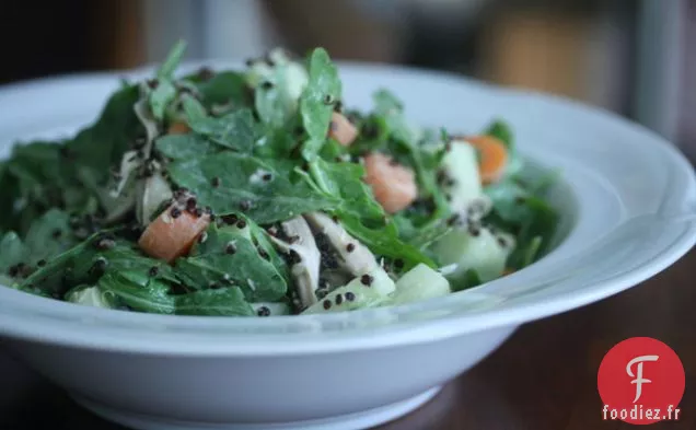 Salade De Roquette Au Poulet Rôti, Quinoa Noir Et Citron - tah