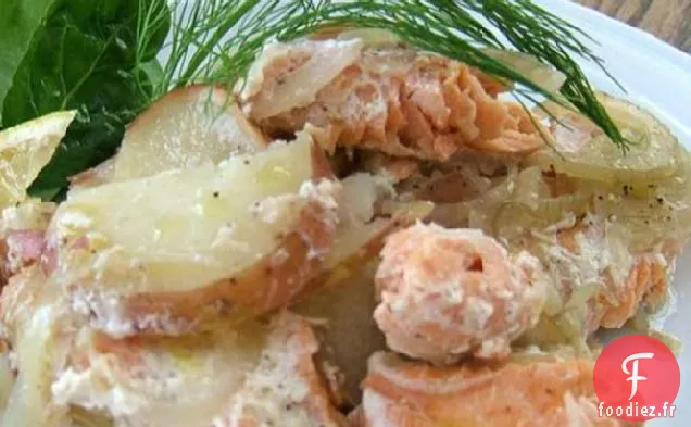 Saumon Saucy, Gratin de Fenouil et Pomme de Terre Dauphinoise