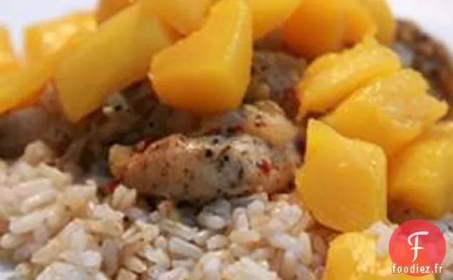 Mahi Mahi au Riz à la Noix de Coco et Salsa à la Mangue