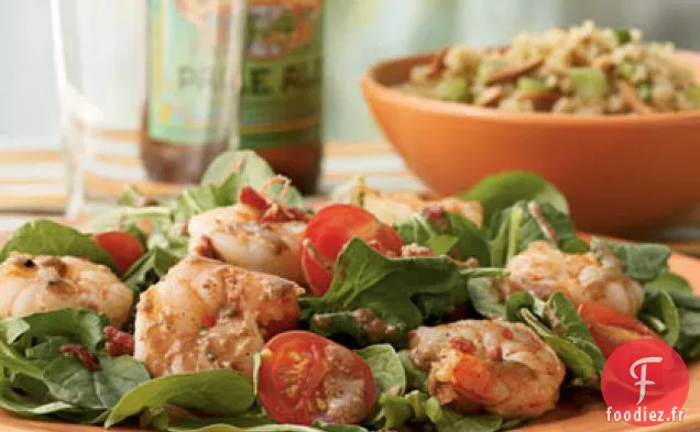 Salade de Bacon, Roquette et Crevettes