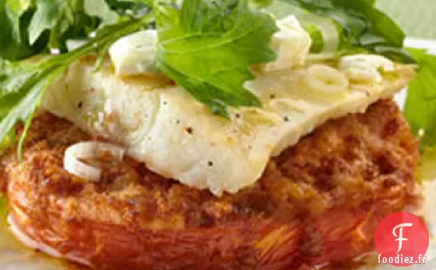 Poêlée de Poisson Blanc avec Salade de Feta, Oignon Vert et Basilic