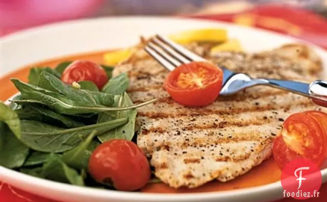 Paillard de Poulet au Citron et à la Roquette
