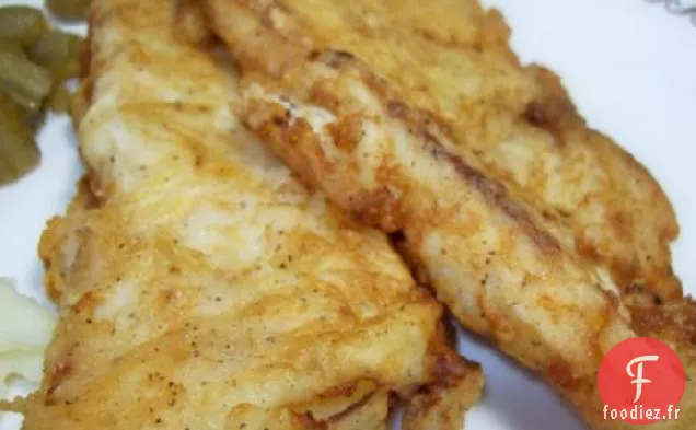Morue Frite pour Fish and Chips Avec Sauce Tartare