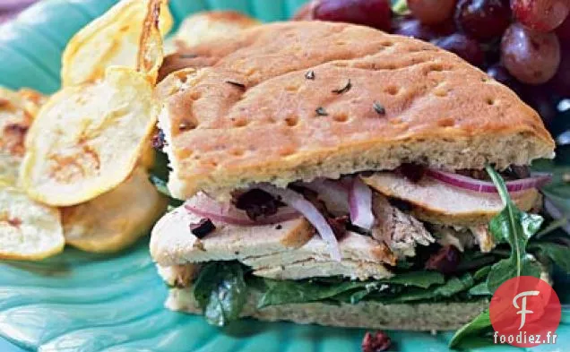 Sandwichs Focaccia au Poulet et à la Roquette