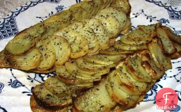 Filets de Morue Marinés Avec Écailles de Pommes de Terre
