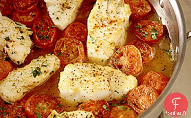 Morue Braisée aux Tomates Prunes