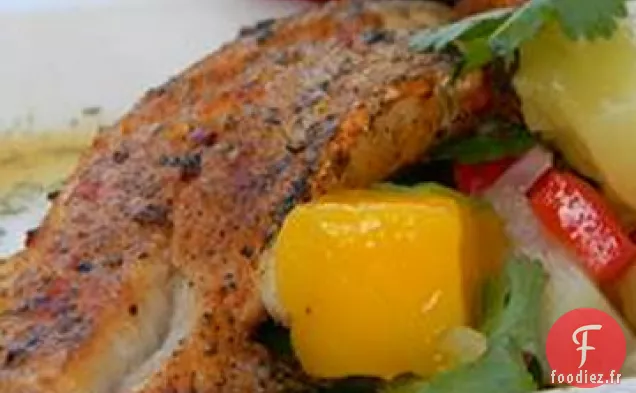 Morue Grillée Épicée au Paprika et Salsa de Mangue en Bouche!